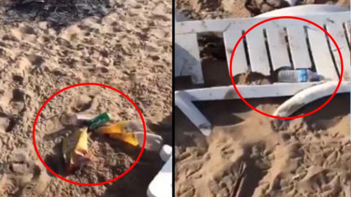 Plajı savaş alanına çevirdiler!  Şezlongları kırıp, çöp poşetlerini yere atanlara belediyeden sert tepki